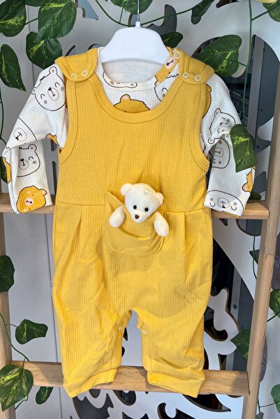 ADABEBEK Fitilli Ayıcık Aksesuarlı Salopet Takım 1427