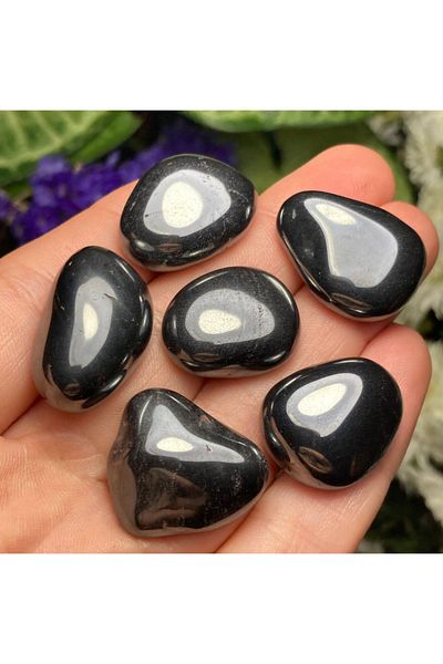 Mystic Energy 1Pc Wallet Size Drumed Natural Hematite Stone | Natural Stone as a Gift |   Gift Natural Stone