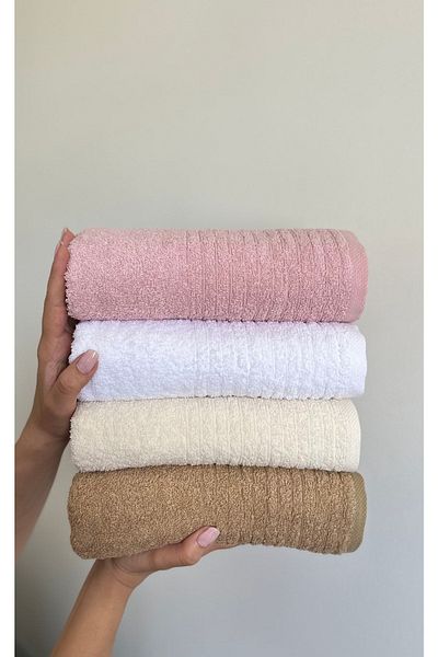 SHAL HOME Shawl 100% cotton Set of 4 50x90 Hand and Face Towels
