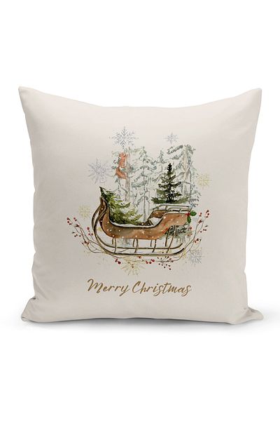 Bertille Home New Year Series Double Sided Digital Printed Throw Pillow Case (Christmas Christmas Cushion Cover)