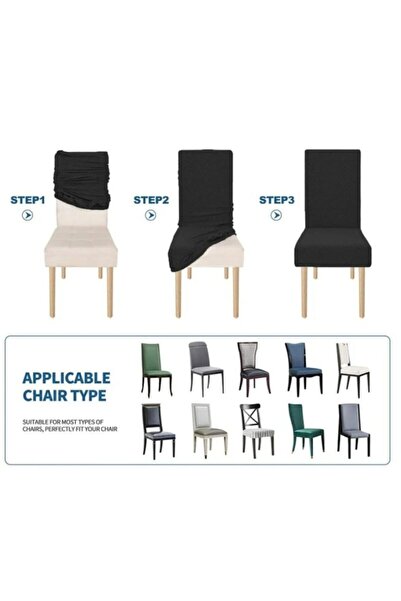 elgeyar Ipek Kadife Sandalye Kılıfı Sandalye Örtüsü Lastikli Standart 1 Adet