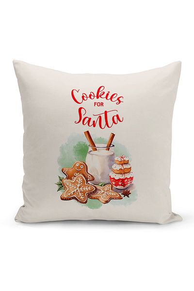 Bertille Home Πρωτοχρονιάτικη Σειρά Διπλής Όψης Ψηφιακή Εκτύπωση Μαξιλαροθήκη Ριχτάρι (Χριστουγεννιάτικο Χριστουγεννιάτικο κάλυμμα μαξιλαριού)