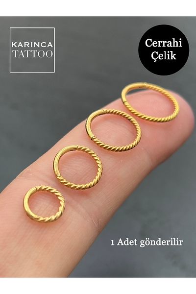 Karınca Piercing Auger Ear Tragus Lip Smiley Conch Orbital Rook Snug Daith Eyebrow Helix Ring Gold Color Piercing