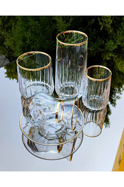 SEÇKİNEV 30 Piece Gilded - Nova Hanedan Pasabahce Set