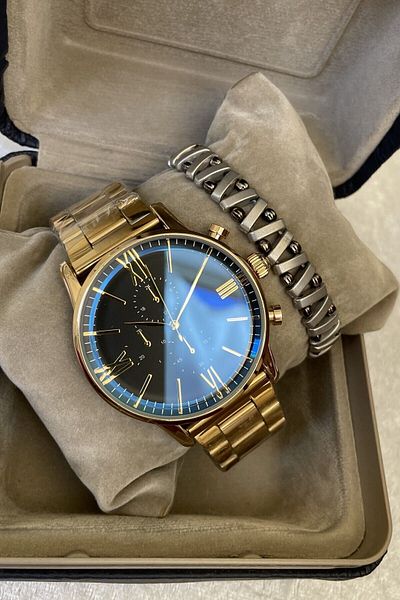 Leerybee Catch Time and Style: Sports Men's Wristwatch + Hematite Natural Stone Bracelet Gift with Special Set Price