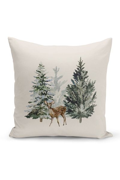 Bertille Home New Year Series Double Sided Digital Printed Throw Pillow Case (Christmas Christmas Cushion Cover)