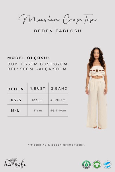 Husufi Muslin Crop Top Natural
