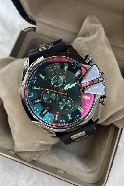 Leerybee Büyük Kasa 56 Mm Silikon Kordon Çelik Kasa Klasik Tarz Spor Erkek Ko...