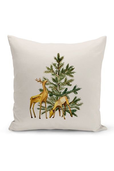 Bertille Home New Year Series Double Sided Digital Printed Throw Pillow Case (Christmas Christmas Cushion Cover)