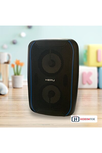 Hobimtek HT-932 Taşınabilir Şarjlı Bluetooth Hoparlör Mikrofonlu 4 inç Çift Bass Rgb Işıklı USB/BT TWS Ses