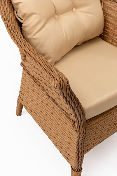 Bambuda Garden Bitez 6 Kişilik Rattan Yemek Takımı