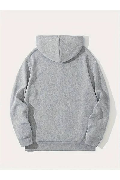PALPİTO Φούτερ Unisex Grey Hoodie - 4 ως εμπριμέ, με κουκούλα 3 νημάτων
