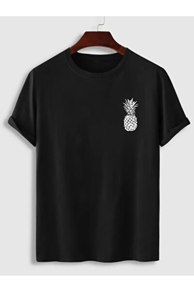 PALPİTO Tricou de damă oversize cu imprimeu ananas negru