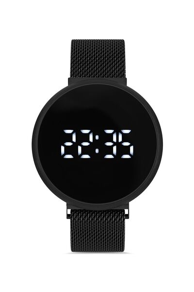 Leerybee Unisex Siyah Hasır Kordon Dijital Led Ekran Takvimli Mıknatıslı Kord...