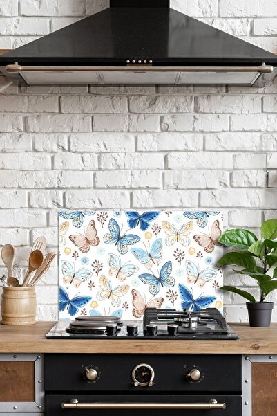 Decovetro 76x50см Захисне скло для плити з малюнком метеликів
