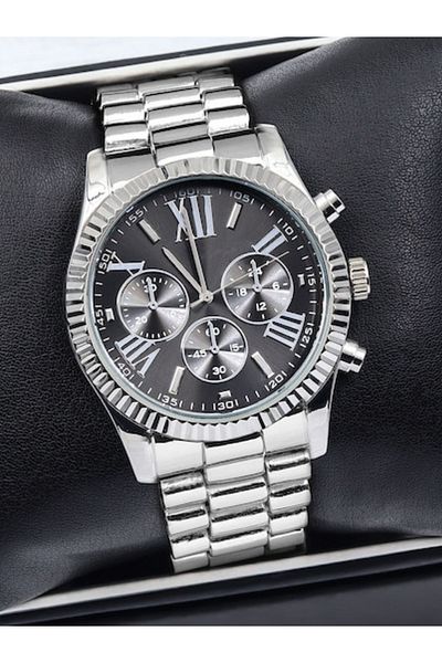 Leerybee Men's Silver Color Steel Cord Wrist Watch