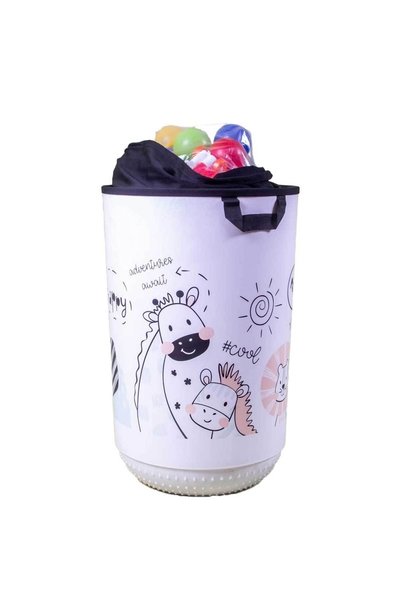 QUTU Qoja Kese 40 L Cute Animals Desenli Çok Amaçlı Çamaşır Ve Oyuncak Sepeti