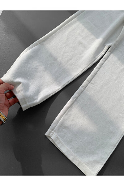 NO1 KONSEPT Baggy Ecru Linen Trousers - Basic Model