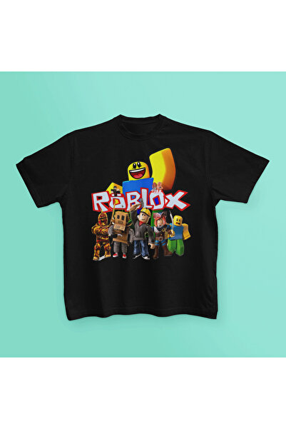 MAGORS Roblox New Team Printed - Tricou pentru copii din bumbac cu mânecă scu...