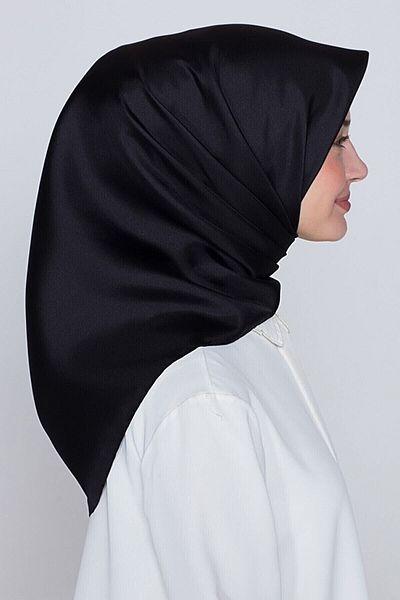 Armine Μαύρο Μαύρο Χρώμα Sura Silk Φουλάρι 100% Μετάξι