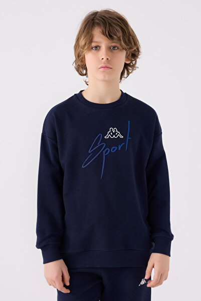 Kappa Navy Blue Children's Sweatshirt - 351V2Pw Model