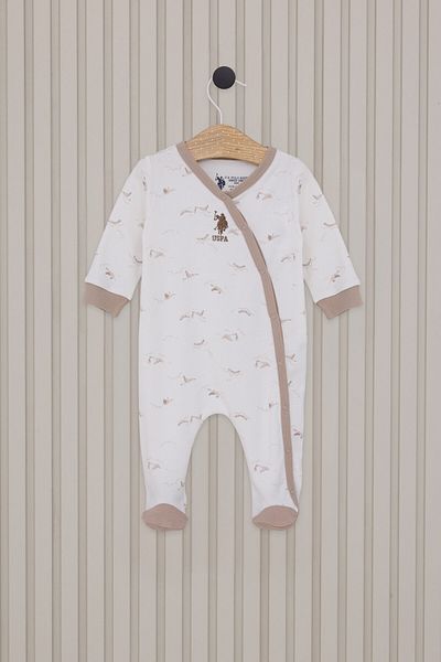 U.S. Polo Assn. Baby Boy Cream Jumpsuit