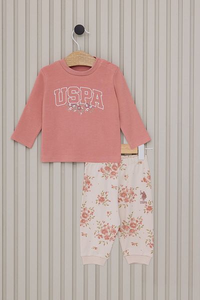 U.S. Polo Assn. Set 2 piese pentru fetiță portocaliu