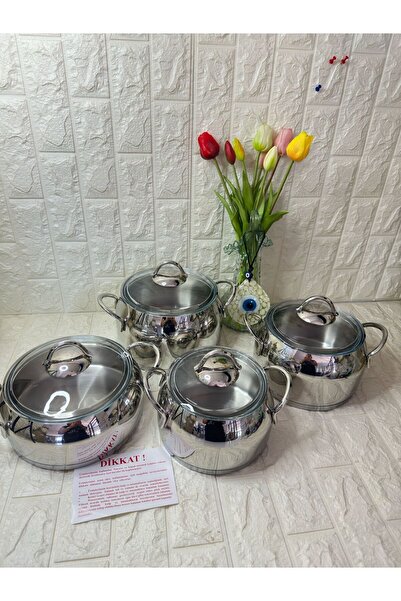 Kütahya Porselen Tencere Seti Çelik 8 Parça