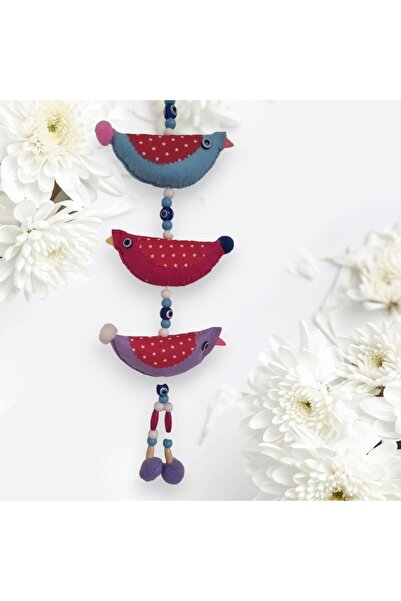 Lotus El Yapımı Kuş Temalı Kapı Süsü Keçeden Kapı Süsü