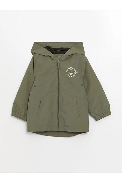 LC Waikiki LCW baby Baby Boy Πράσινο με κουκούλα με στάμπα αδιάβροχο
