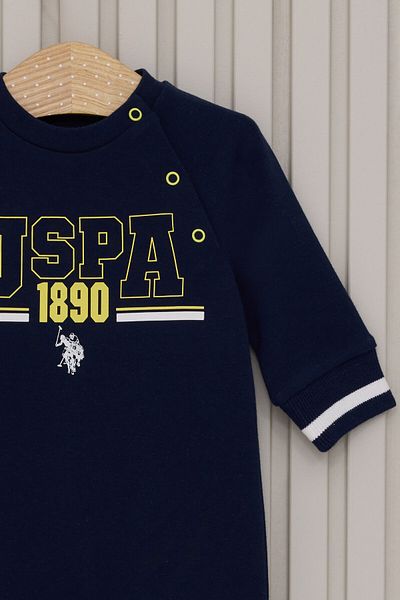 U.S. Polo Assn. بذلة طفل رضيع الأزرق الداكن