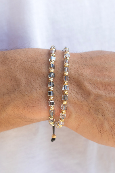 Uşaklıhafız 1945 14 Ayar Altın Dorika Detaylı Kübik Bileklik