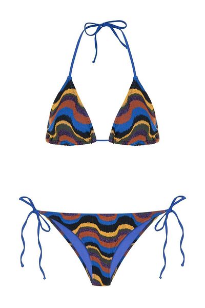 AQUELLA Knitwear Colorful Triangle Bikini Set