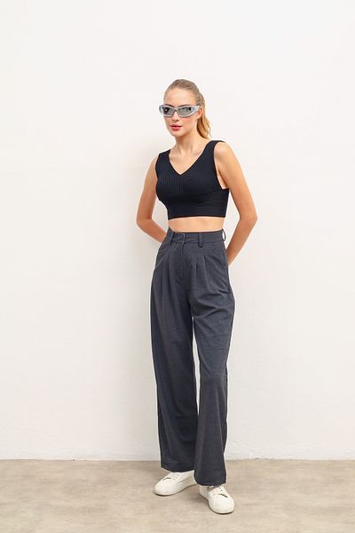 Perryes High Waist Pleated Women's Plaszo Pants