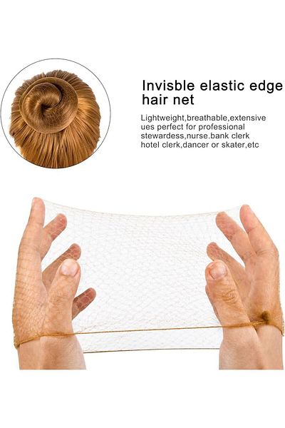 DEPOKON Light Brown 12 Pieces Invisible Hair Net -30000889