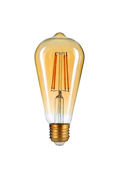 Neovista 8W St64 Rustik Led Ampul Edison Tip E27 Amber Cam Tasarruflu Dekoratif Vintage Aydınlatma