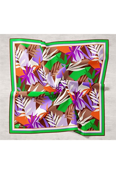 Silk Home Twill İpek Eşarp Yeşil, Mor, Lila, Kahverengi, Sütlü Kahve, Turuncu 11406-31