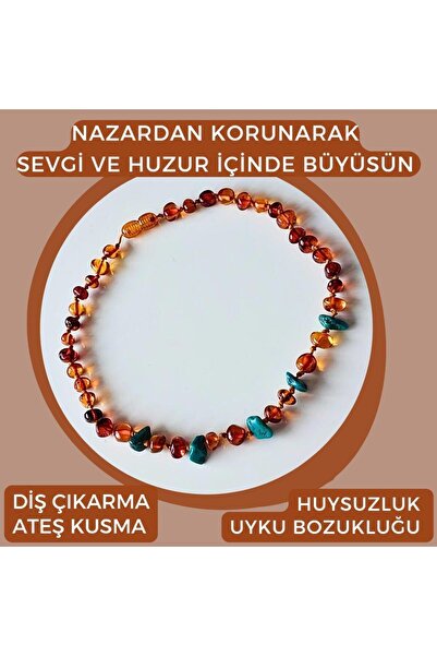 GİZEMLİ DOĞAL TAŞ Gizemli Doğaltaş Nazar Korumalı Bebek Kehribar Diş Uyku Ağr...