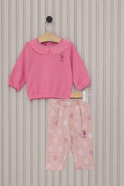 U.S. Polo Assn. Set de 2 piese pentru fetiță roz
