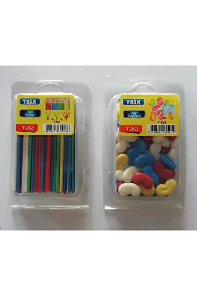 EMİR KIRTASİYE Trix Sert Plastik Sayı Sayma Çubuğu+sayı Sayma Fasulyeleri Set