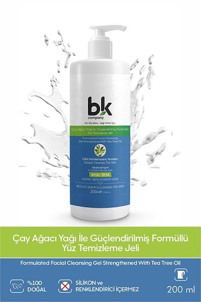 BK COMPANY 200 ml NAturAl PurifYinG - TeA Tree Extract FaciAl CleAnsinG Gel, StrenGthened Anti-acne