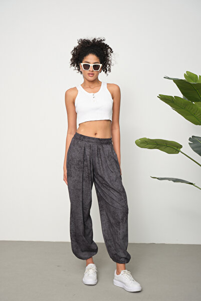 ESPİNA Kadın Cupra Kumaş Cepli Dökümlü Şalvar Pantolon