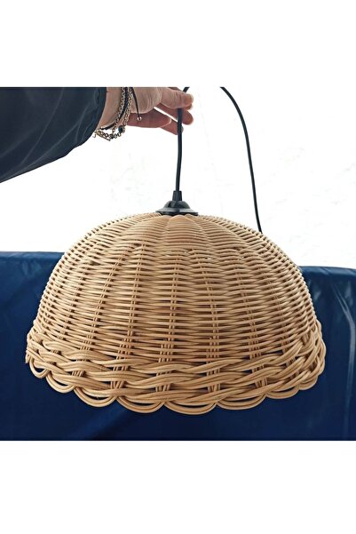 gudelidekor Hasır Bambu Rattan Avize 35 Cm