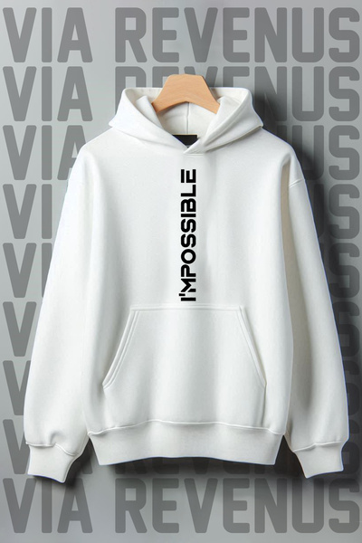 Vordevia I'MPOSSIBLE Štampano Oversize kroj Sa kapuljačom Dukserica - Kanguru...