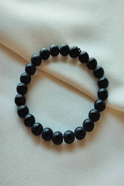 badeaccessories Certified 8 mm Striped Onyx Men's Natural Stone Bracelet