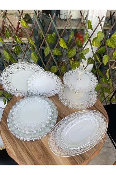 GÜRCÜGLASS DANTEL 17 PRÇ KAHVALTI SETİ