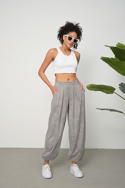 ESPİNA Cupra Fabric Women's Shalwar Trousers - Pocketed and Flowy