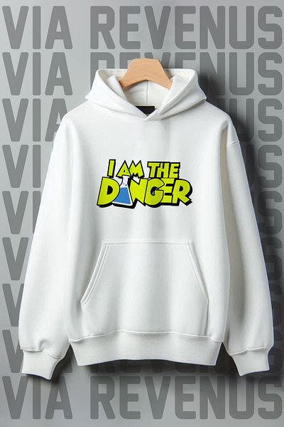 Vordevia I Am the Danger Printed - 3 Thread Kangaroo Pocket Oversize Hooded Sweatshirt
