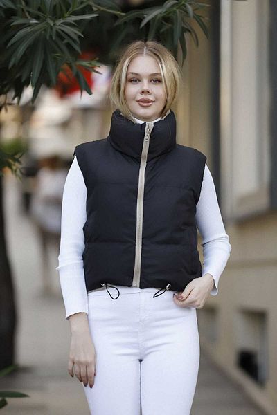 GALAVİP Women's New Season Double Sided Sleeveless Puffer Vest