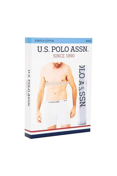 U.S. Polo Assn. Ανδρικό λευκό μονό μπόξερ